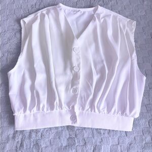 White Sleeveless Blouse